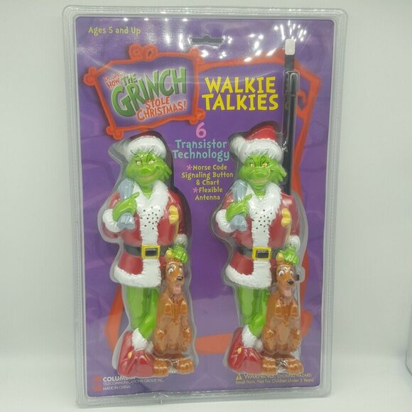 Rare Dr Seuss How The Grinch Stole Christmas And Maxx Walkie Talkie 2000 NEW